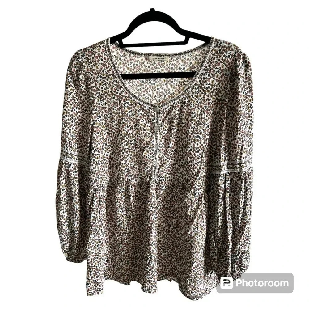 Max Studio long sleeve multicolor floral blouse - no size tag